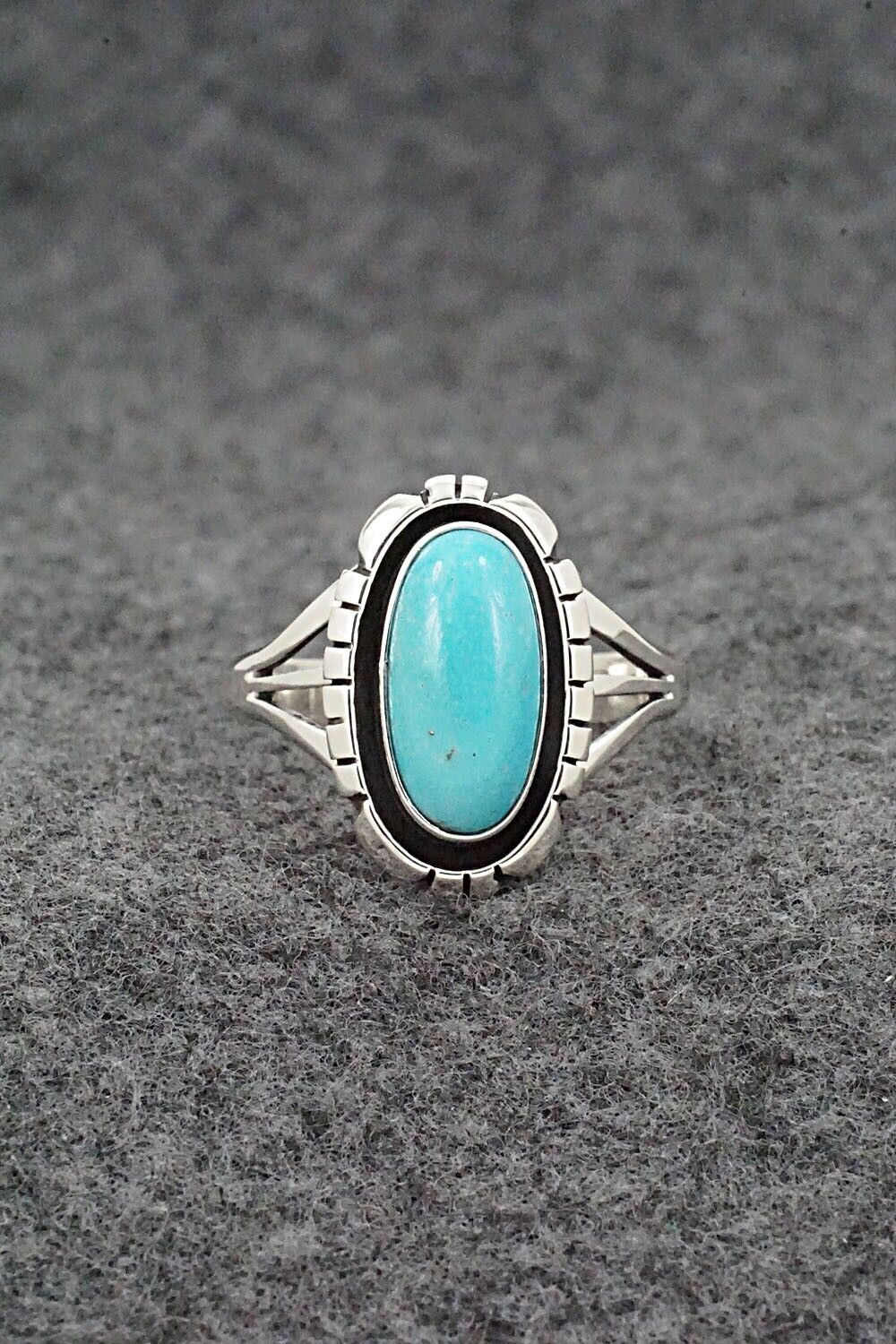 Turquoise & Sterling Silver Ring - Amos Begay - Size 9