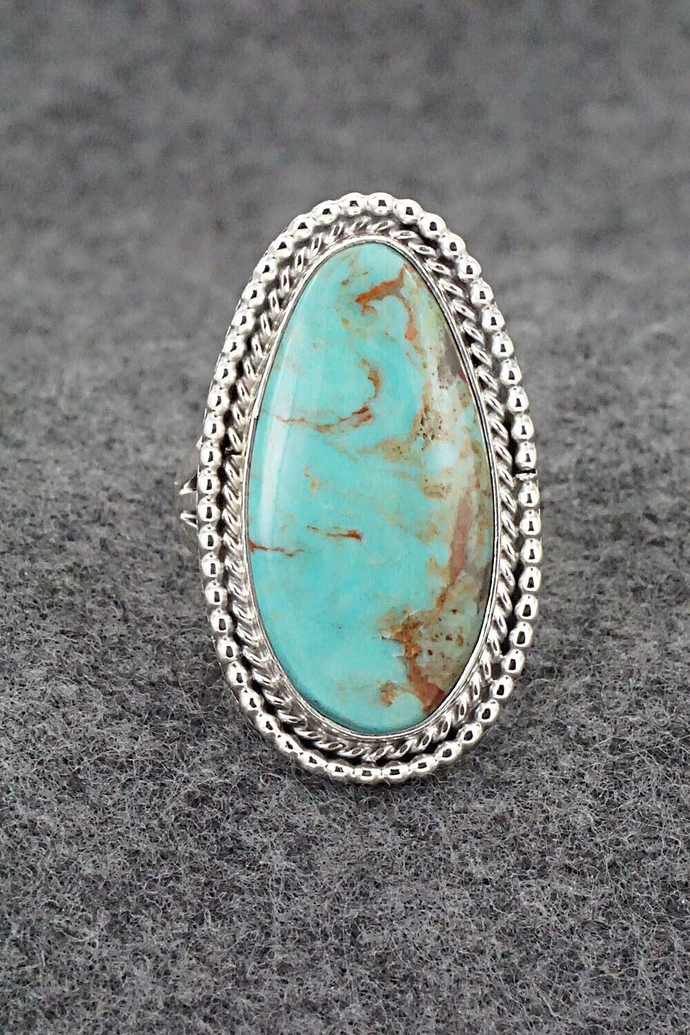 Turquoise & Sterling Silver Ring - Andrew Vandever - Size 8.5