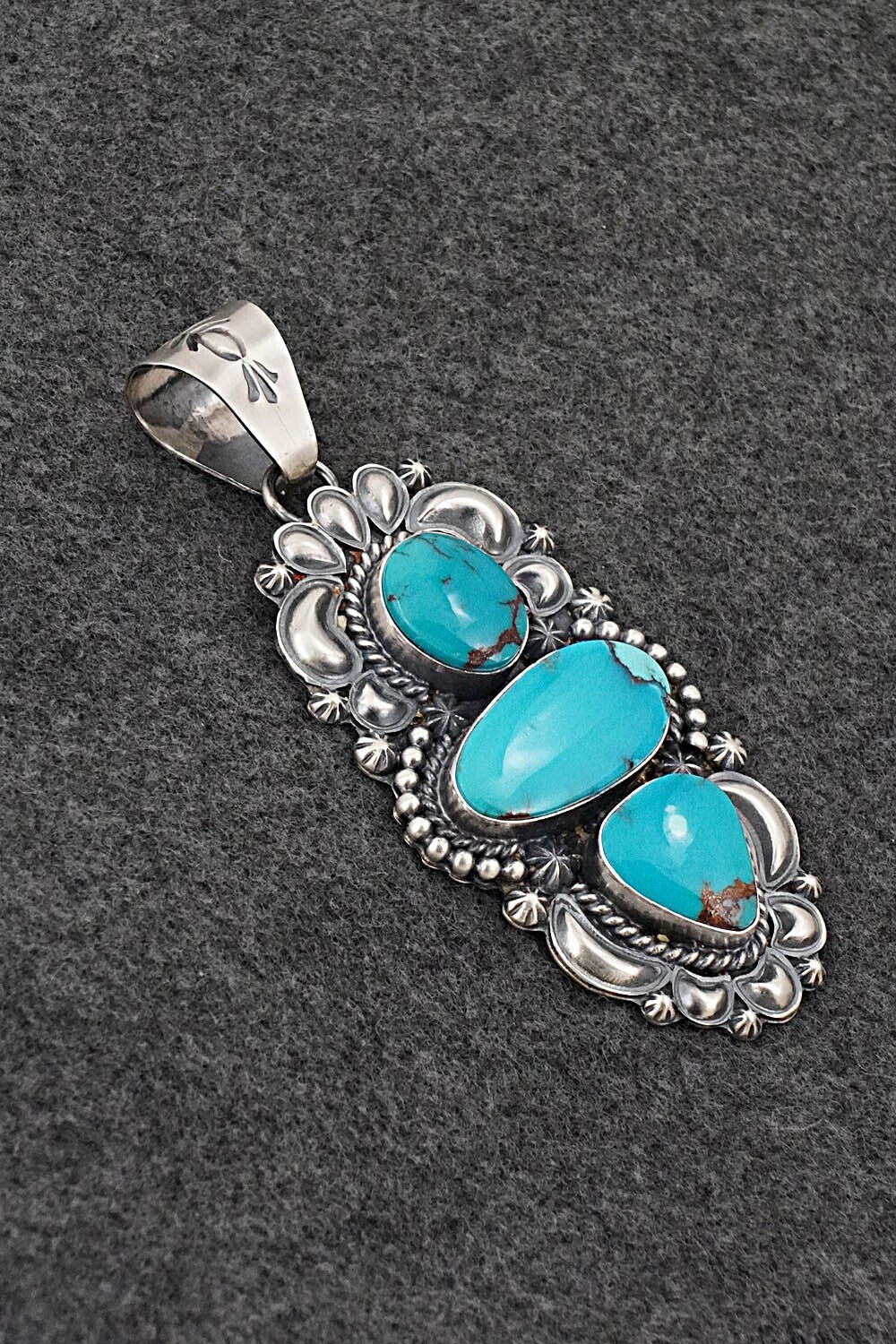 Turquoise & Sterling Silver Pendant - Raymond Delgarito
