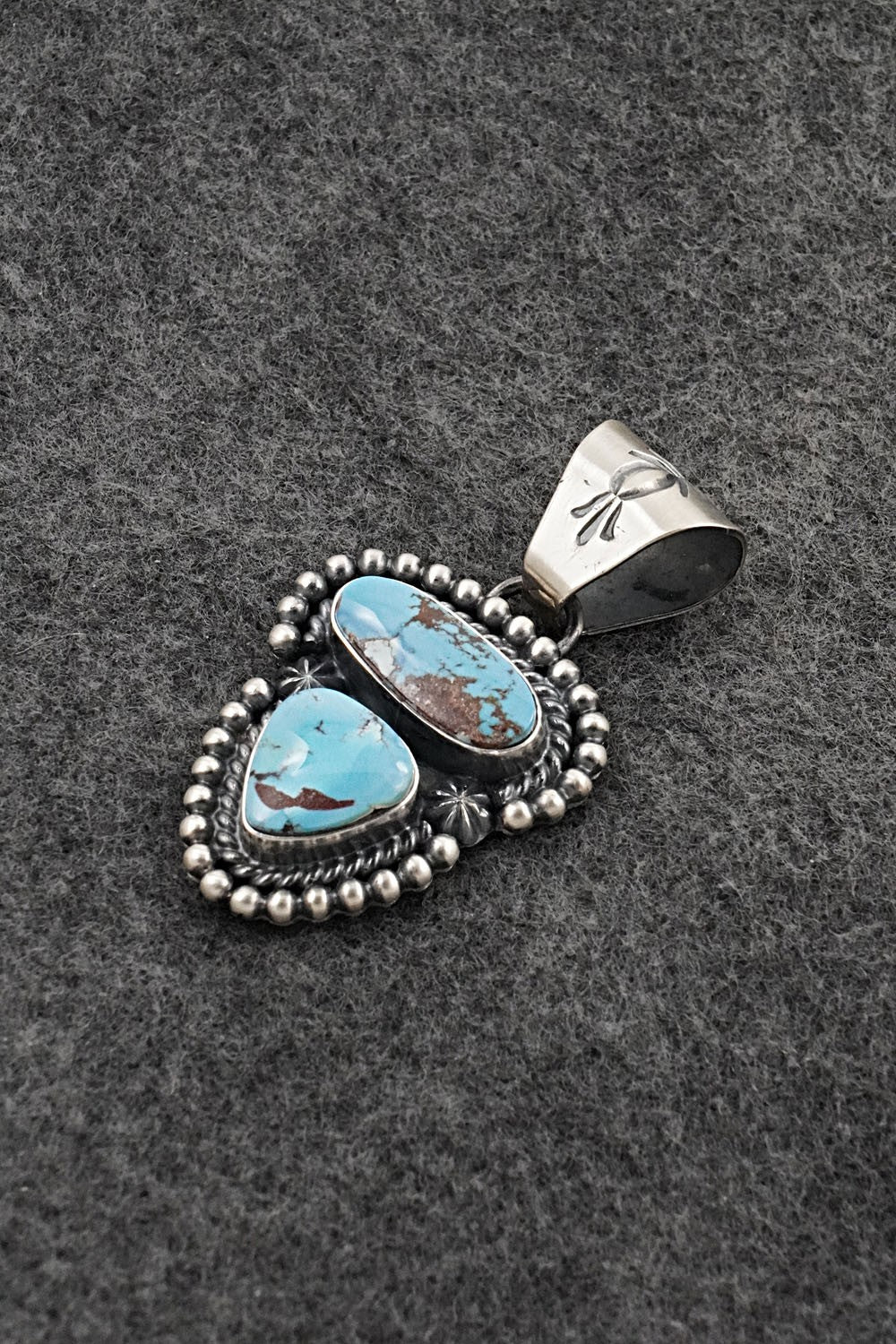 Turquoise & Sterling Silver Pendant - Raymond Delgarito