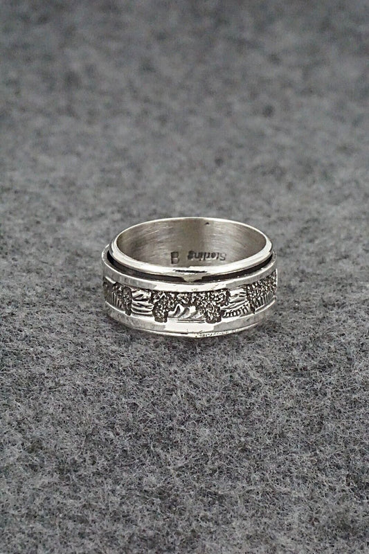 Sterling Silver Spinner Ring - Elaine Becenti - Size 9.5