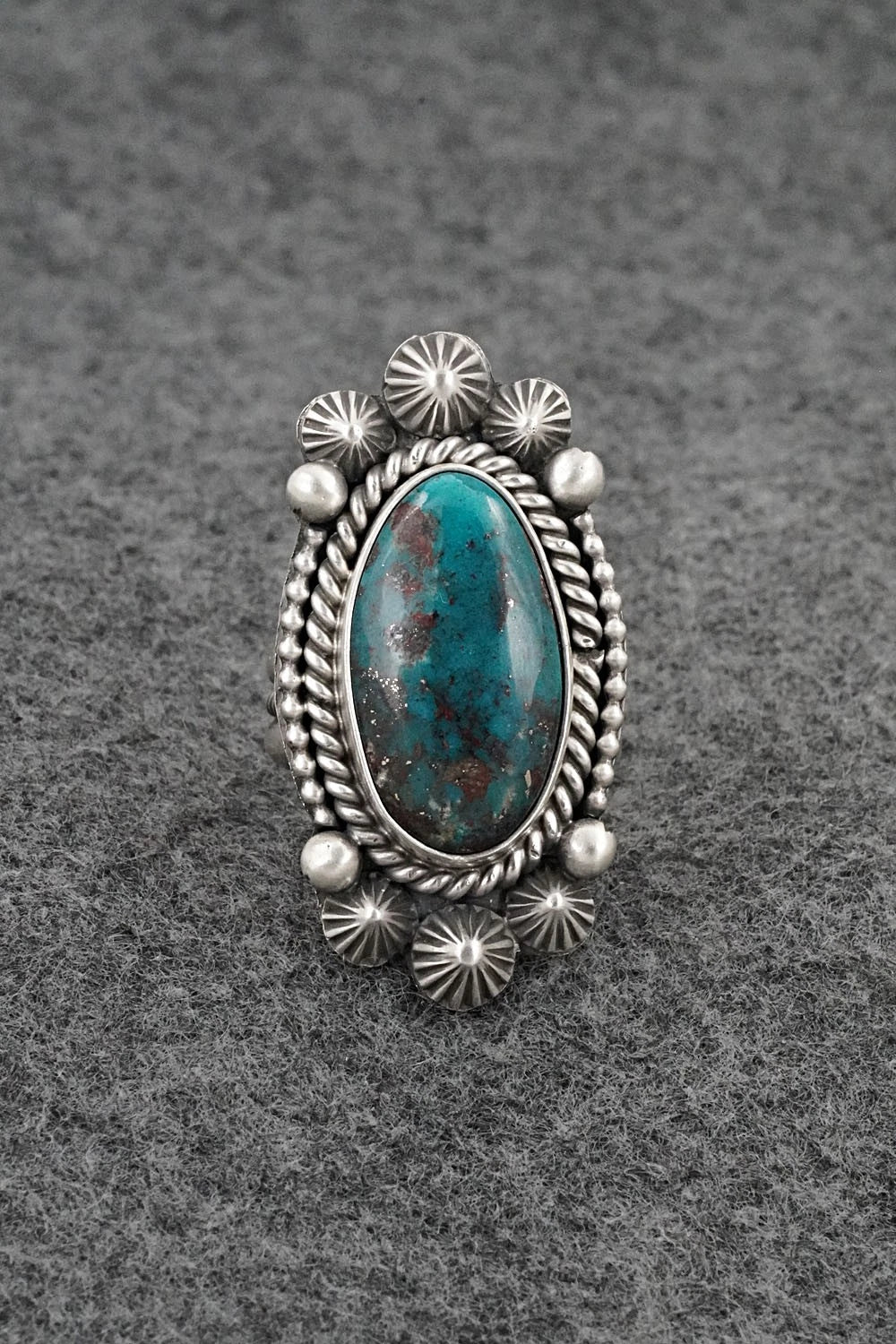 Turquoise & Sterling Silver Ring - Michael Calladitto - Size 7.5