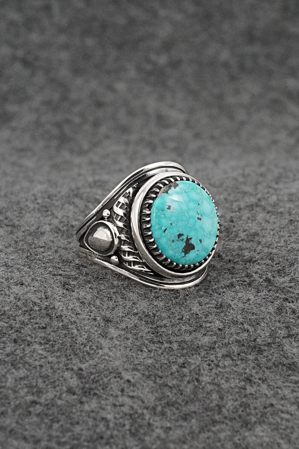 Turquoise & Sterling Silver Ring - Derrick Gordon - Size 10