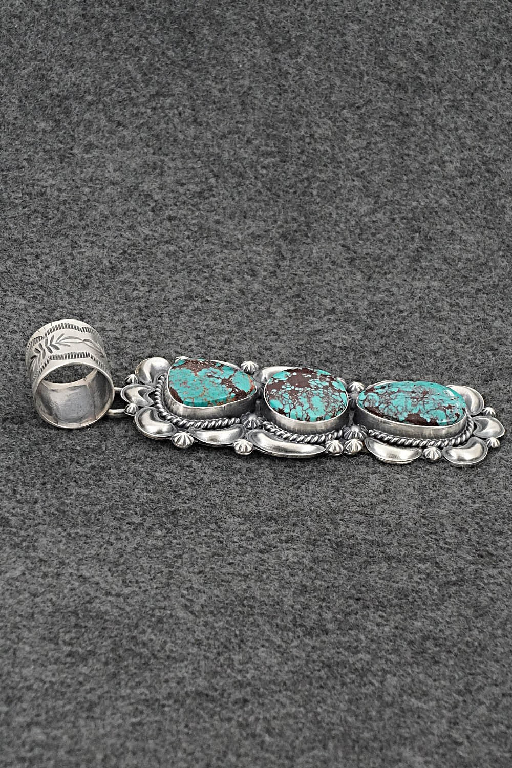 Turquoise & Sterling Silver Pendant - Raymond Delgarito