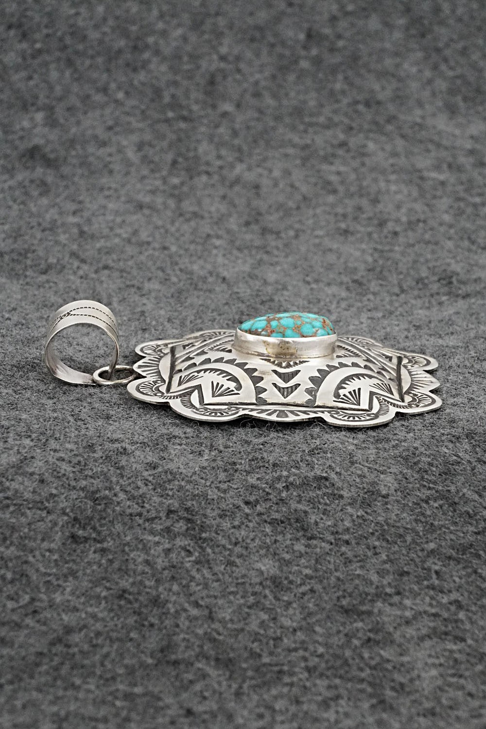 Turquoise & Sterling Silver Pendant - Arnold Blackgoat