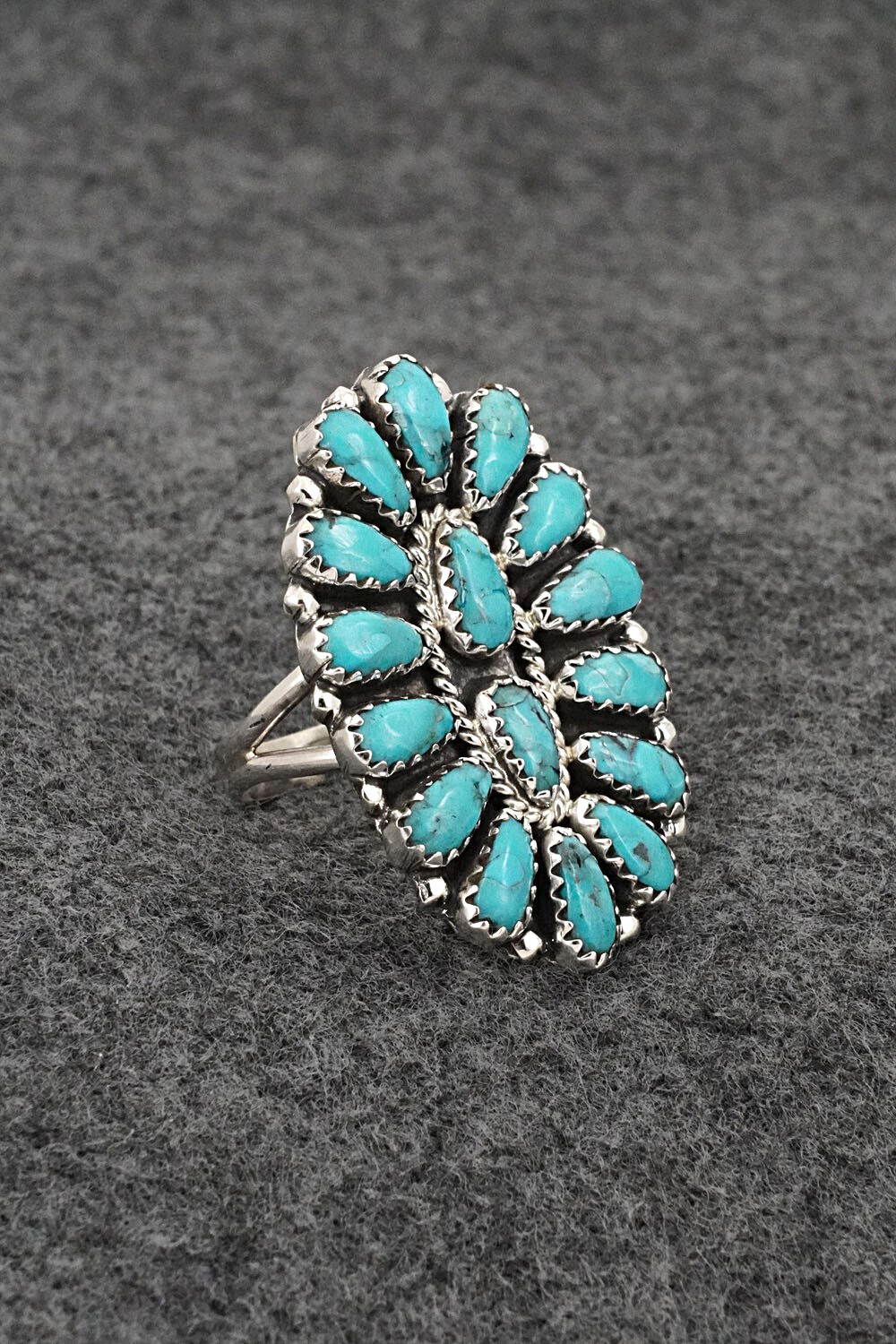 Turquoise & Sterling Silver Ring - Zeita Begay - Size 8
