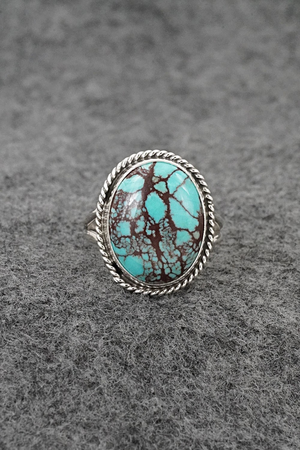 Turquoise & Sterling Silver Ring - Eugene Gruber - Size 9