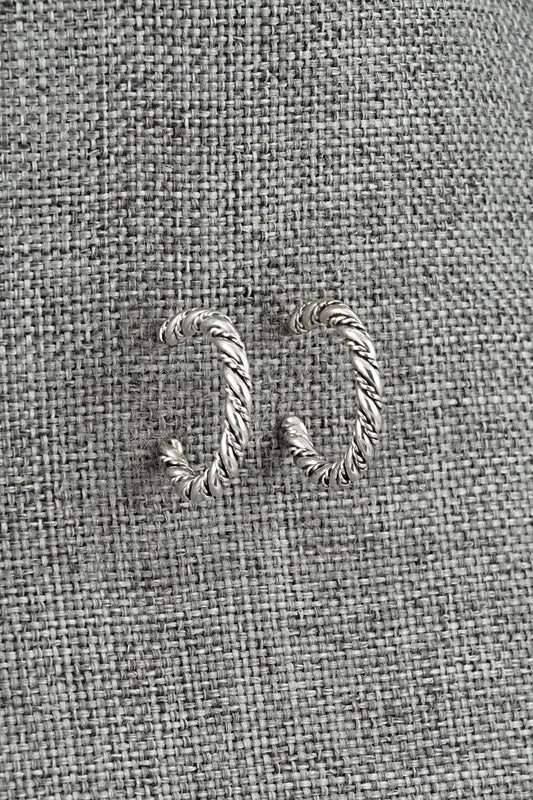 Sterling Silver Hoop Earrings - Elaine Tahe