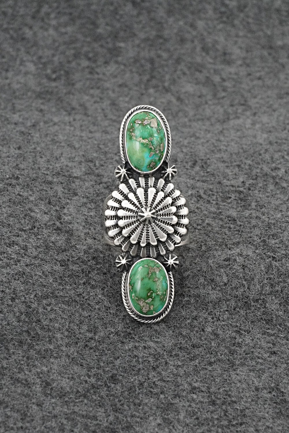 Turquoise & Sterling Silver Ring - Samuel Yellowhair - Size 9
