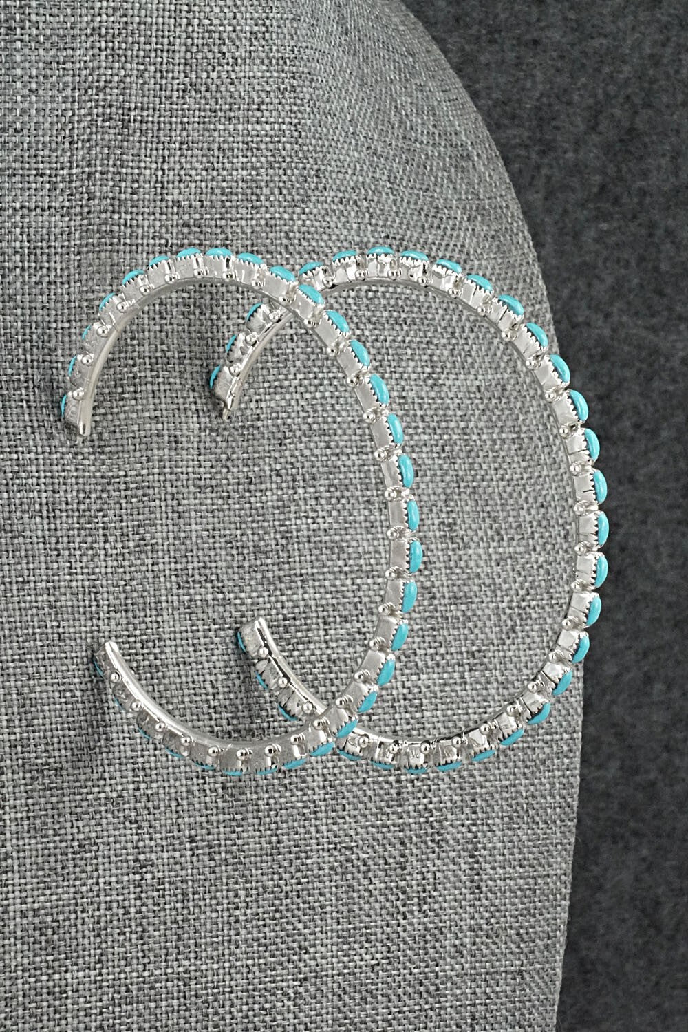 Turquoise & Sterling Silver Earrings - Thomacita Lesarlley