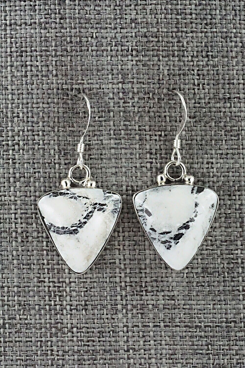 White Buffalo & Sterling Silver Earrings - David Lopez