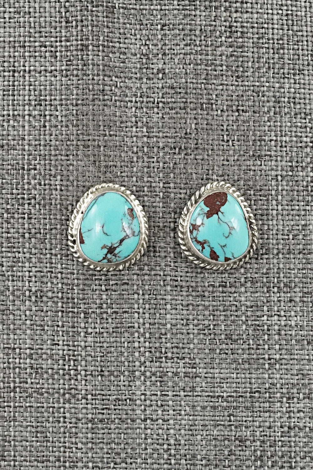 Turquoise & Sterling Silver Earrings - Eugene Gruber