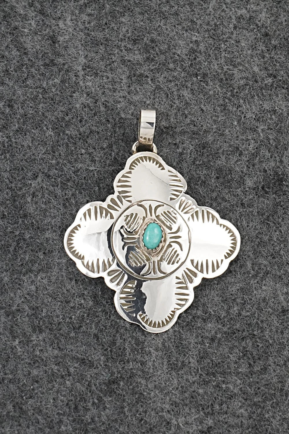 Turquoise & Sterling Silver Pendant - Bertha Begay