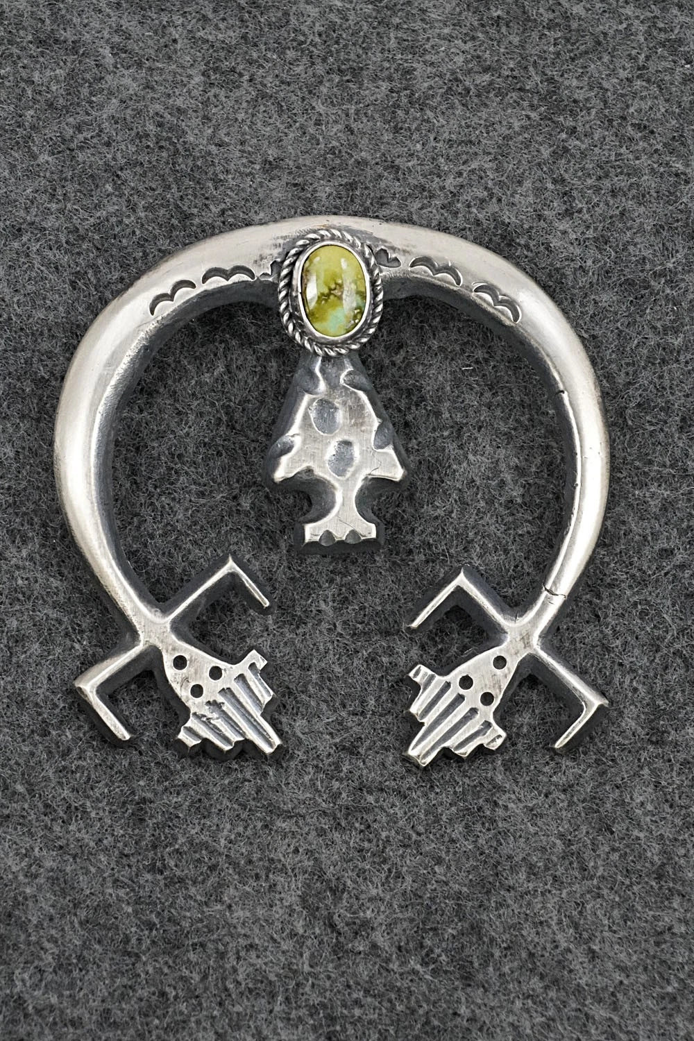 Turquoise & Sterling Silver Naja Pendant - Harrison Bitsue