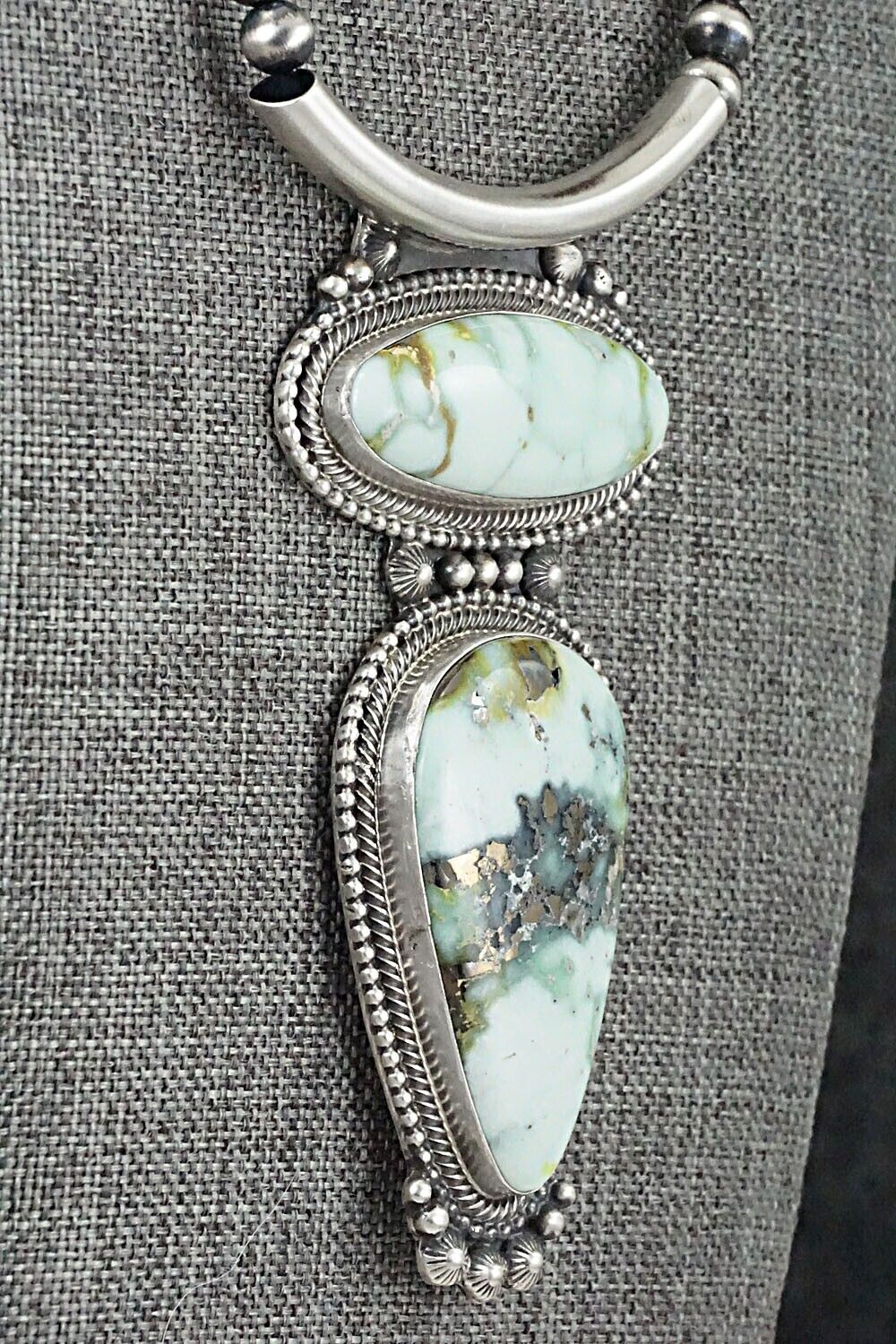 Variscite & Sterling Silver Necklace - Tom Lewis