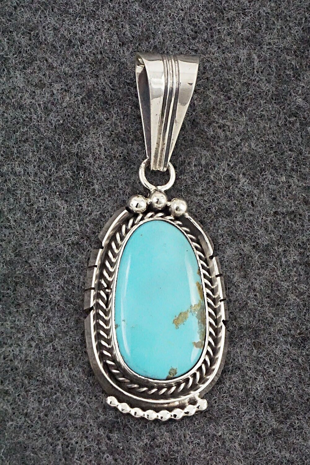 Turquoise & Sterling Silver Pendant - Samuel Yellowhair