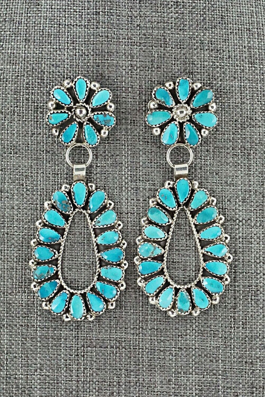 Turquoise & Sterling Silver Earrings - Eunise Wilson