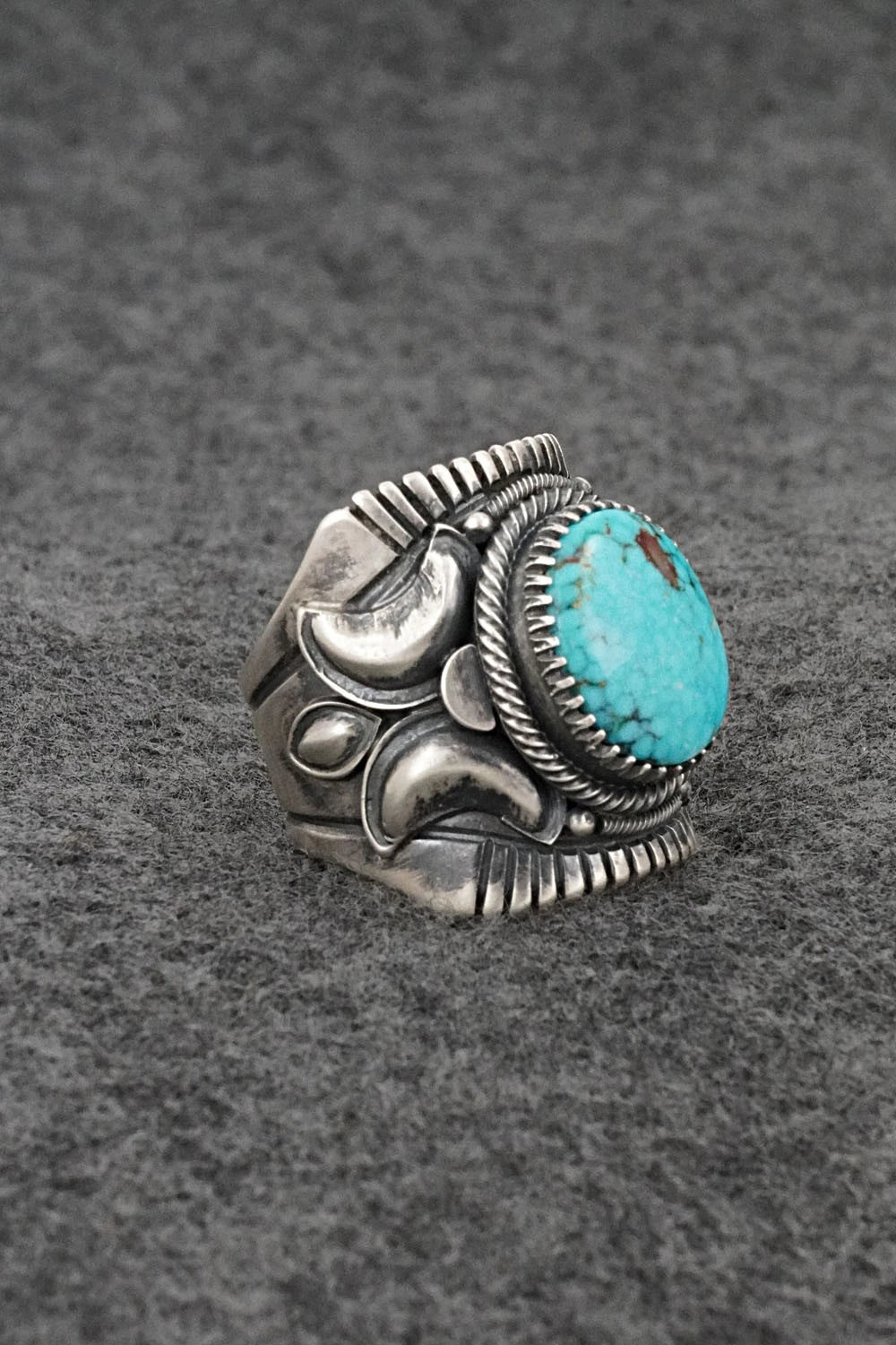 Turquoise & Sterling Silver Ring - Derrick Gordon - Size 11
