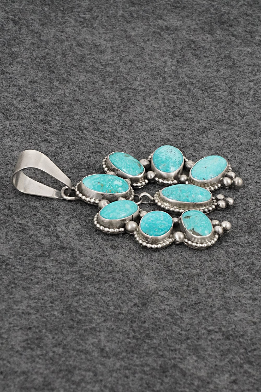 Turquoise & Sterling Silver Pendant - Travis Jim