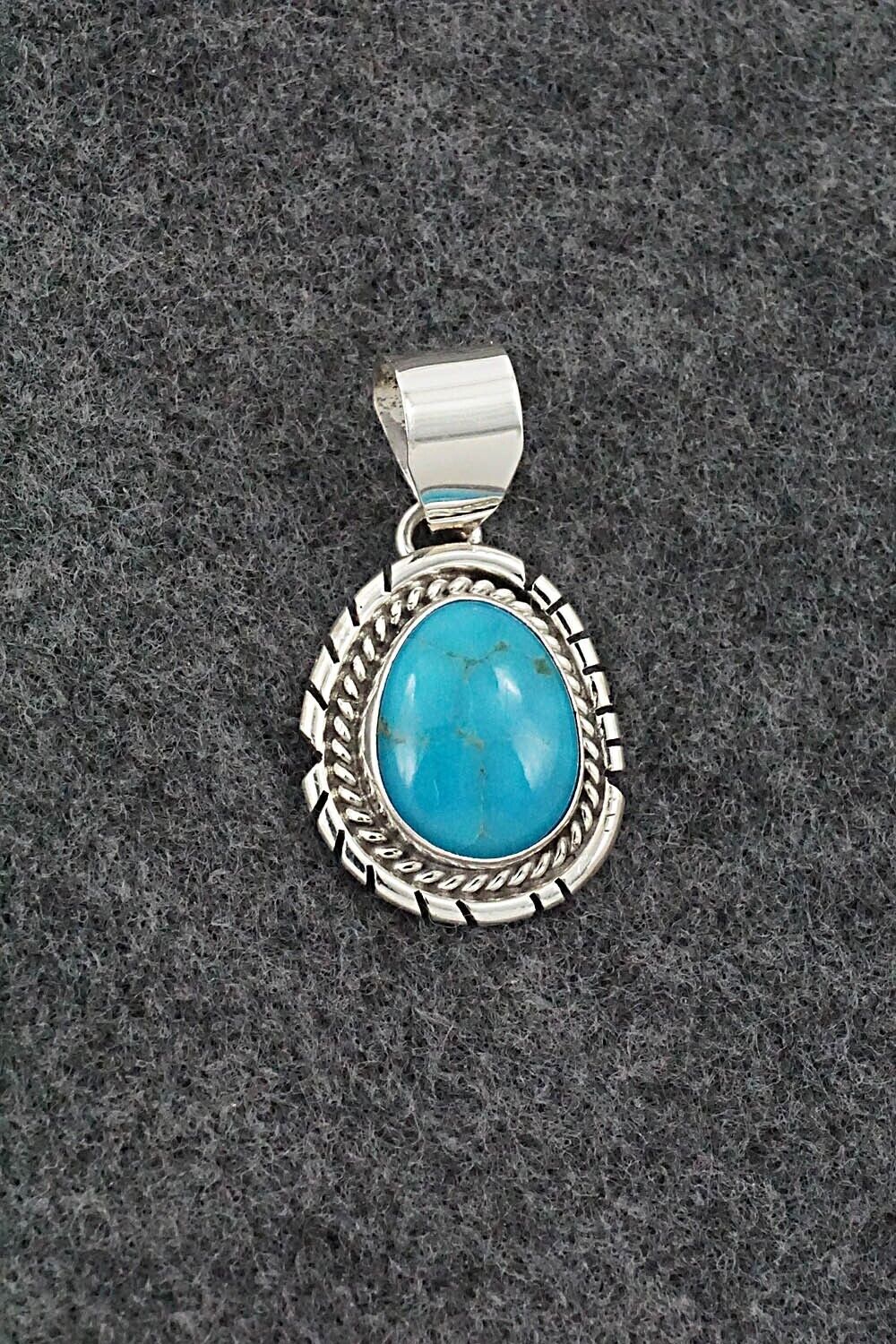 Turquoise & Sterling Silver Pendant - Johnny Frank