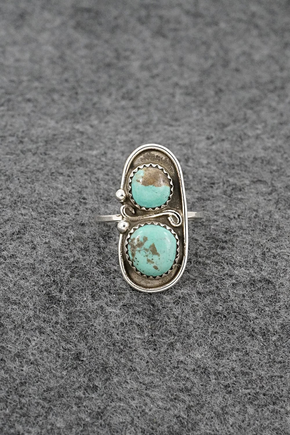 Turquoise & Sterling Silver Ring - Cody Nez - Size 8