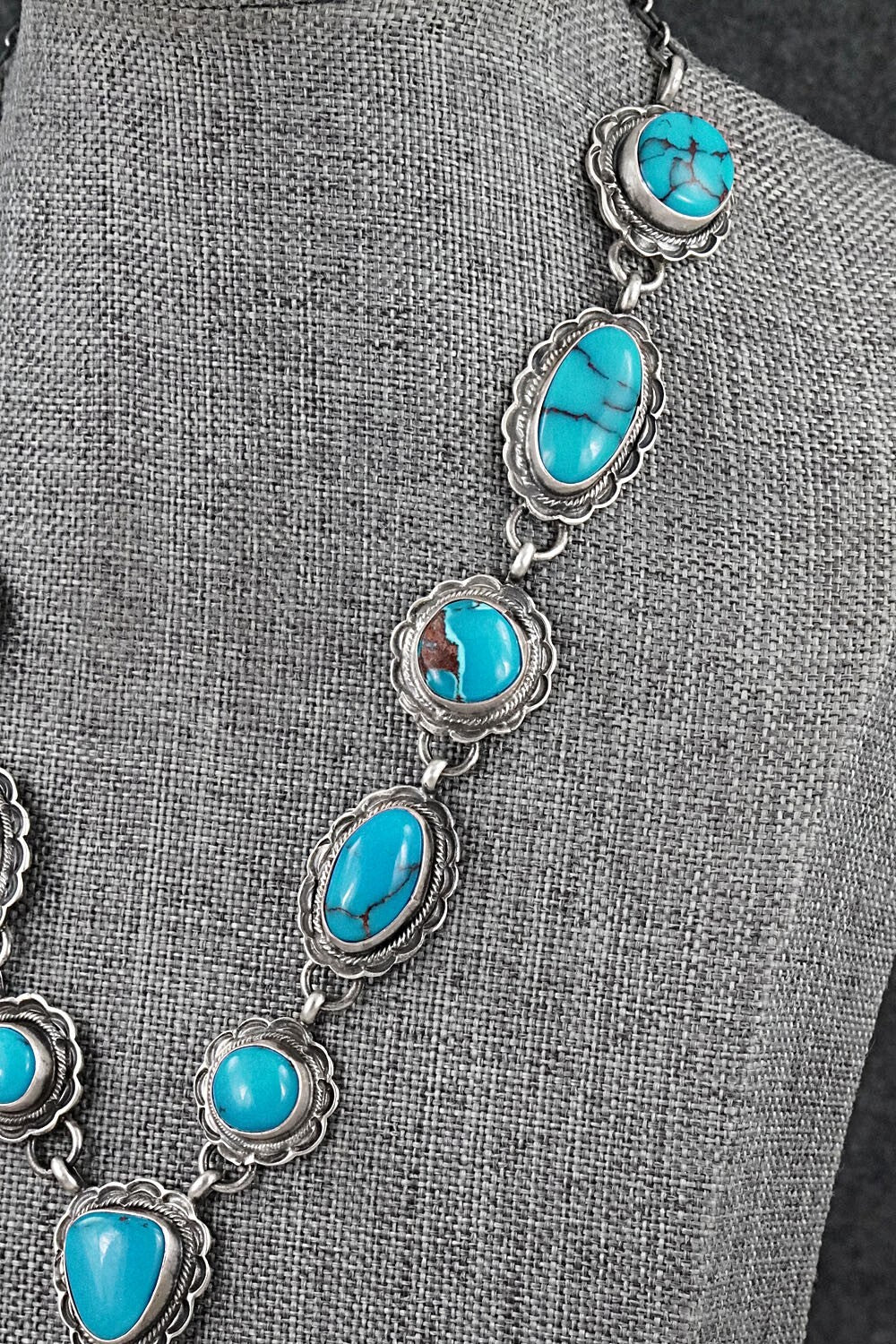 Turquoise & Sterling Silver Necklace Set - Bobby Johnson