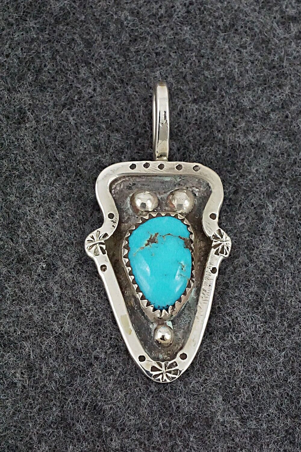 Turquoise & Sterling Silver Pendant - Priscilla Reeder