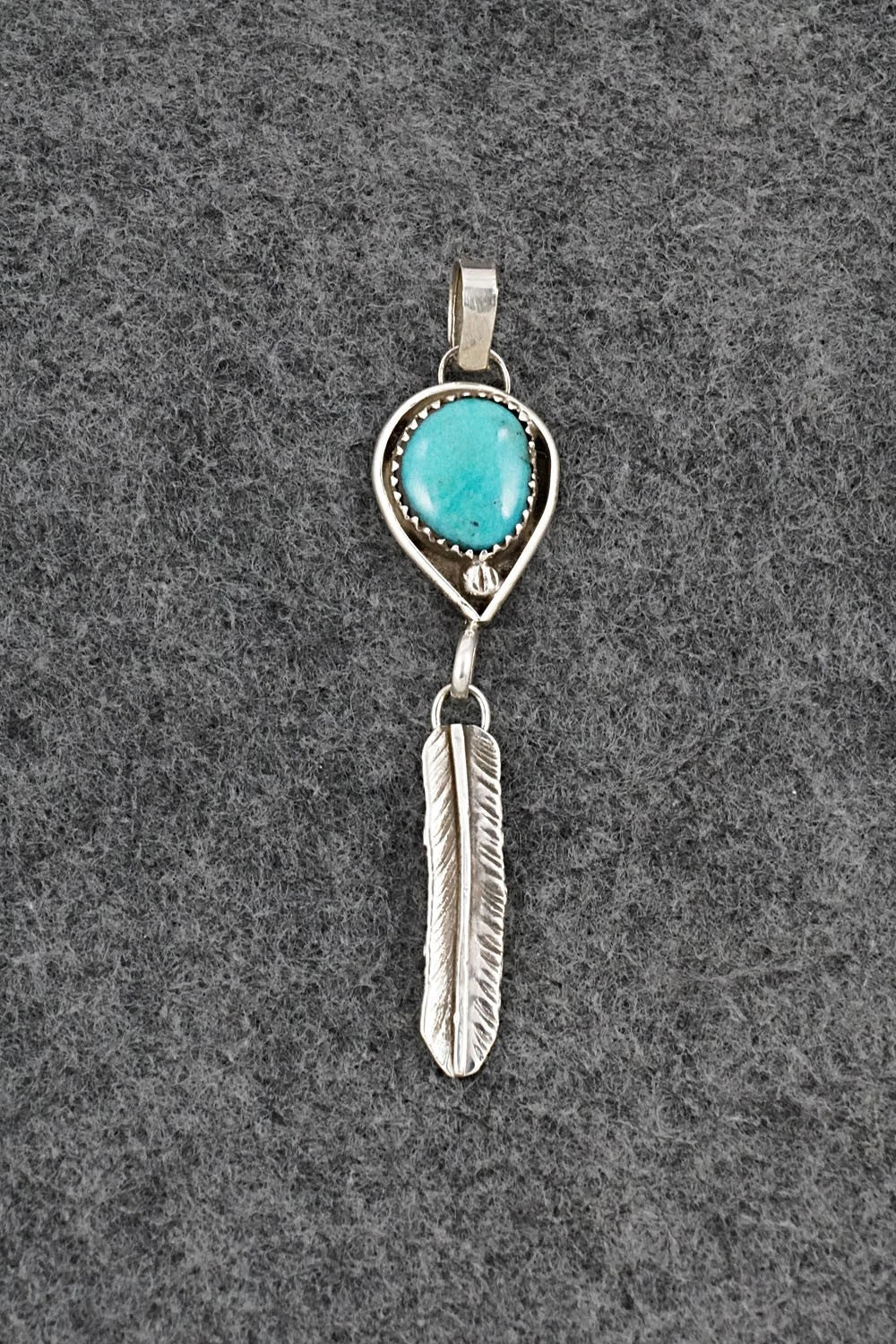 Turquoise & Sterling Silver Pendant - Priscilla Reeder