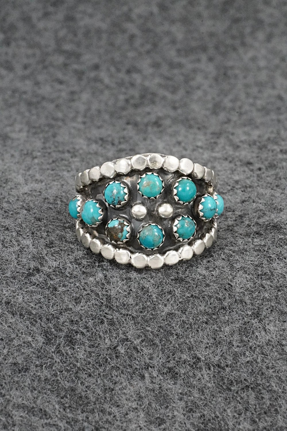 Turquoise & Sterling Silver Ring - Harry B. Yazzie - Size 9