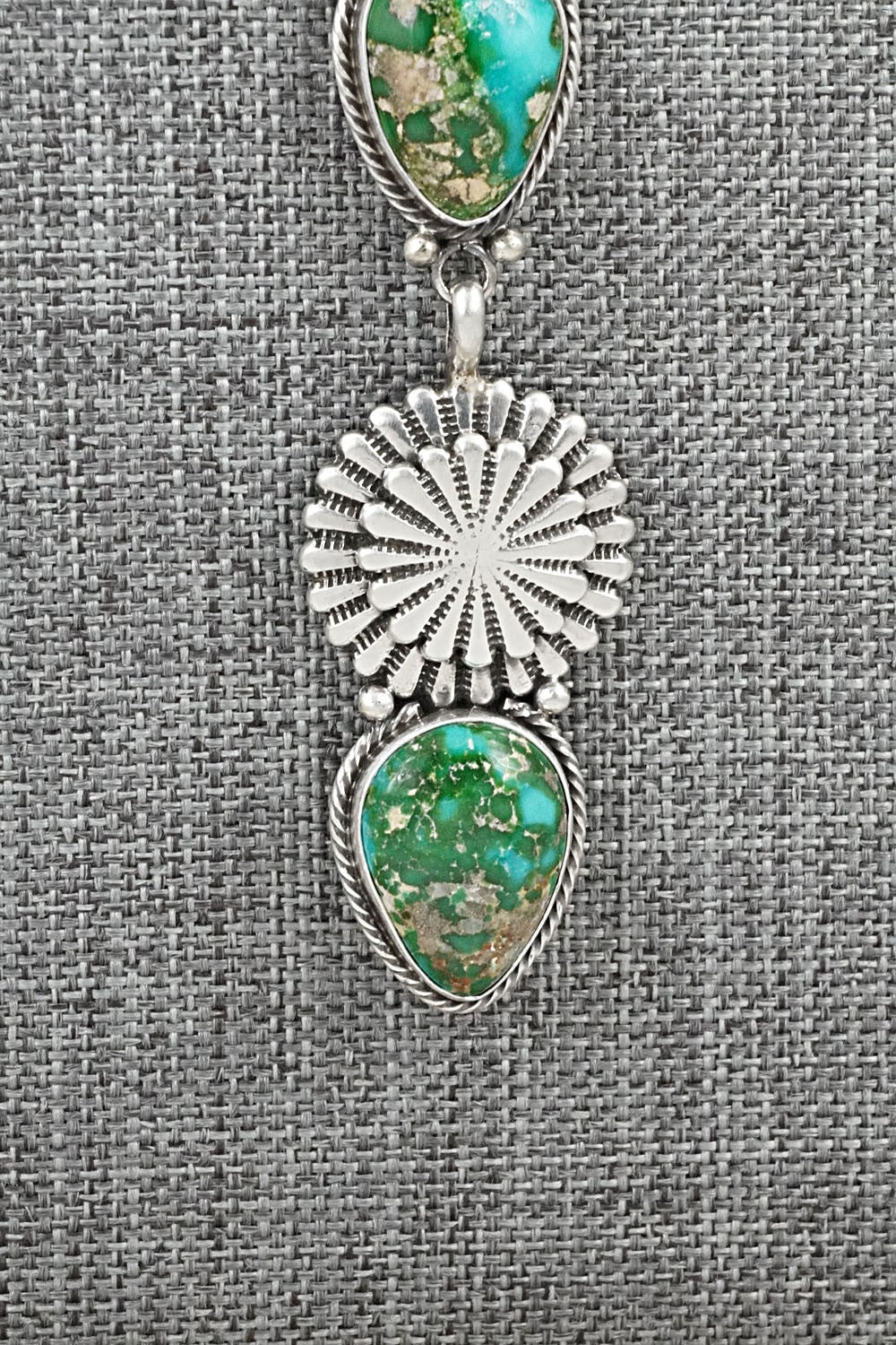 Turquoise & Sterling Silver Navajo Pearl Necklace - Adrienne Gordon