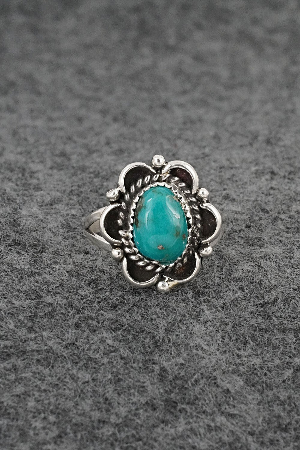 Turquoise & Sterling Silver Ring - Frieda Martinez - Size 6.75