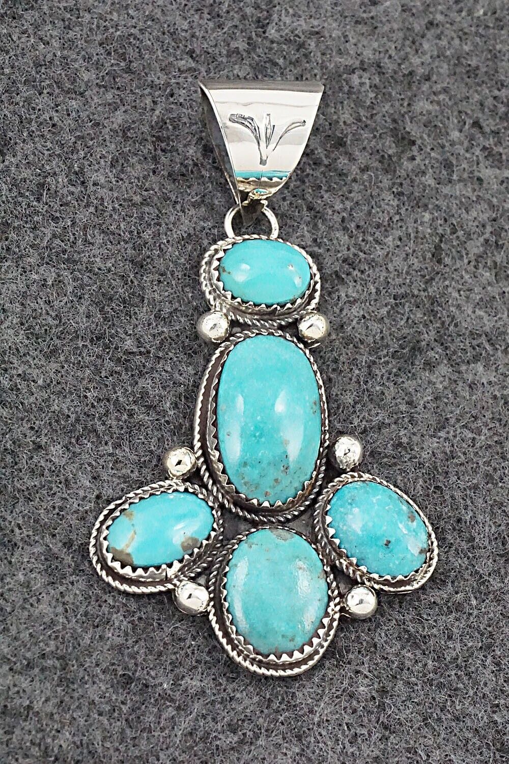 Turquoise & Sterling Silver Pendant - Ernest Hawthorne