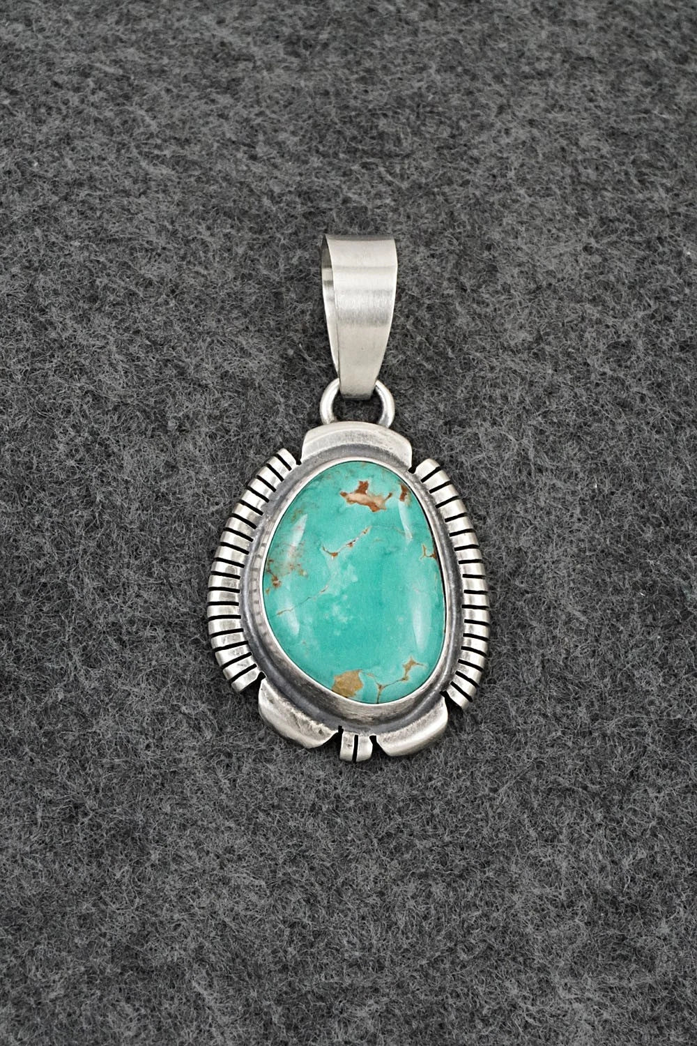 Turquoise & Sterling Silver Pendant - Thomas Franscisco