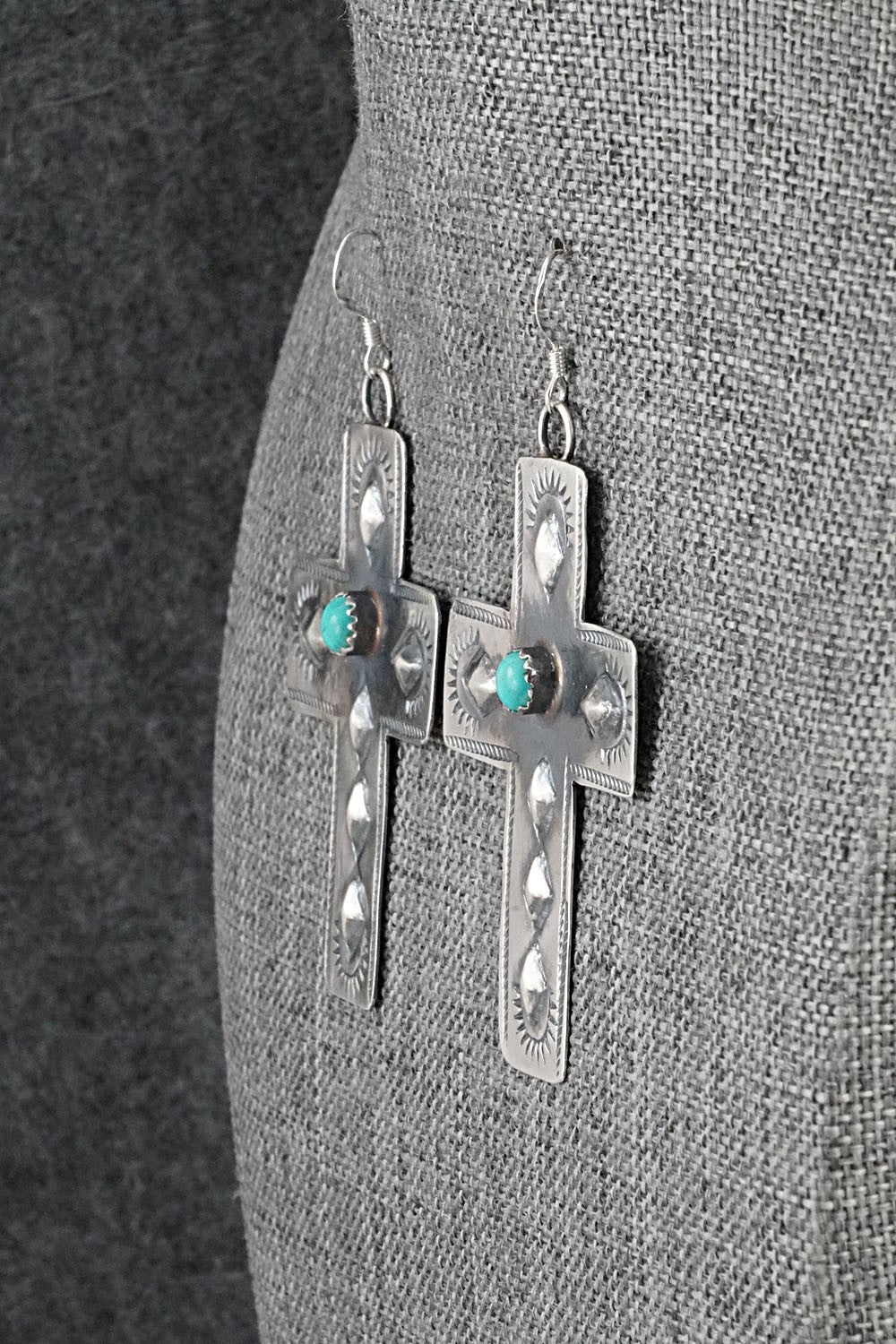 Turquoise & Sterling Silver Earrings - Tim Yazzie