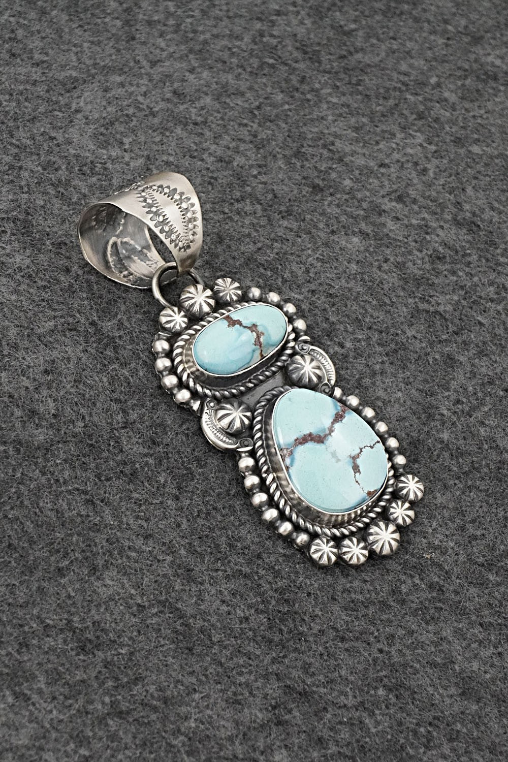 Turquoise & Sterling Silver Pendant - Jeff James Jr.