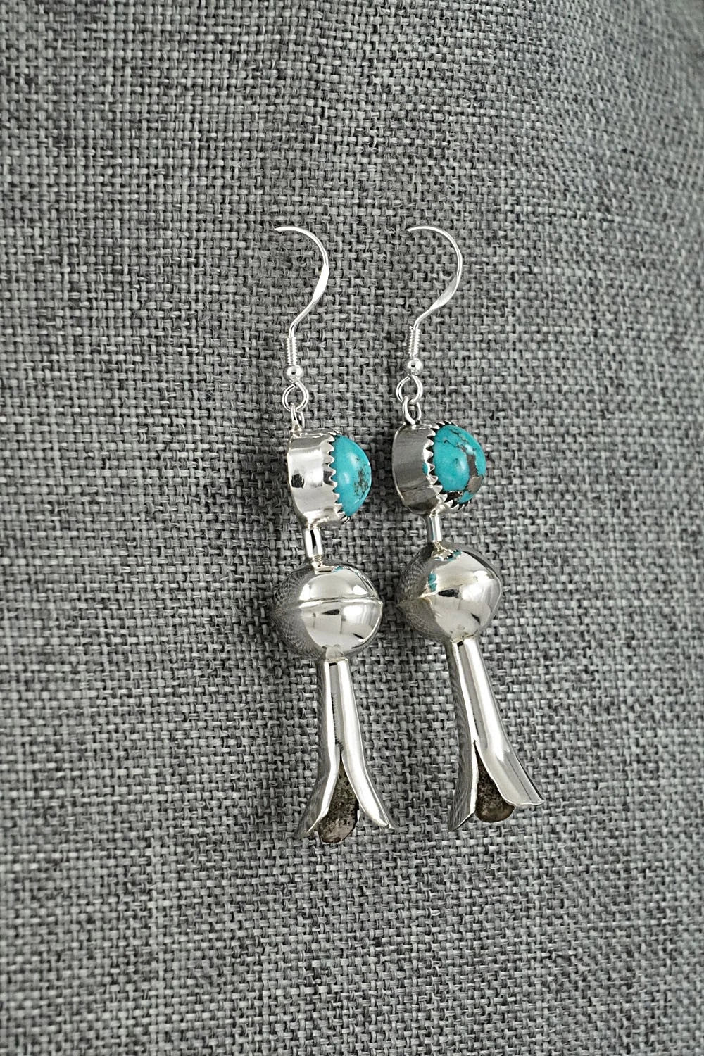 Turquoise & Sterling Silver Blossom Earrings - Emily Tsosie