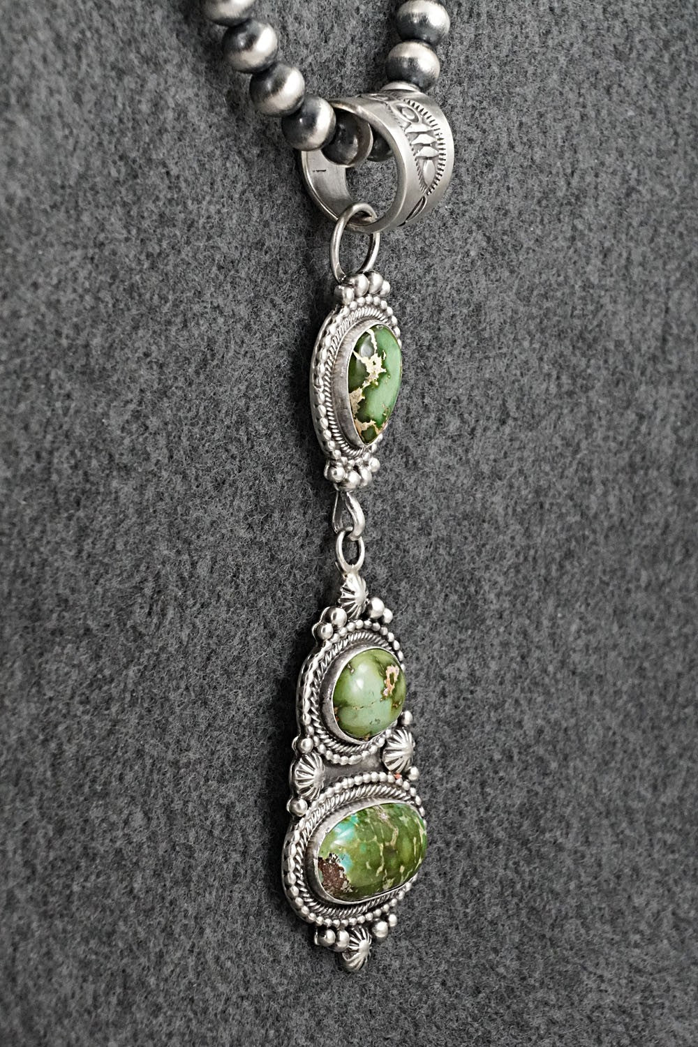 Turquoise & Sterling Silver Necklace - Tom Lewis