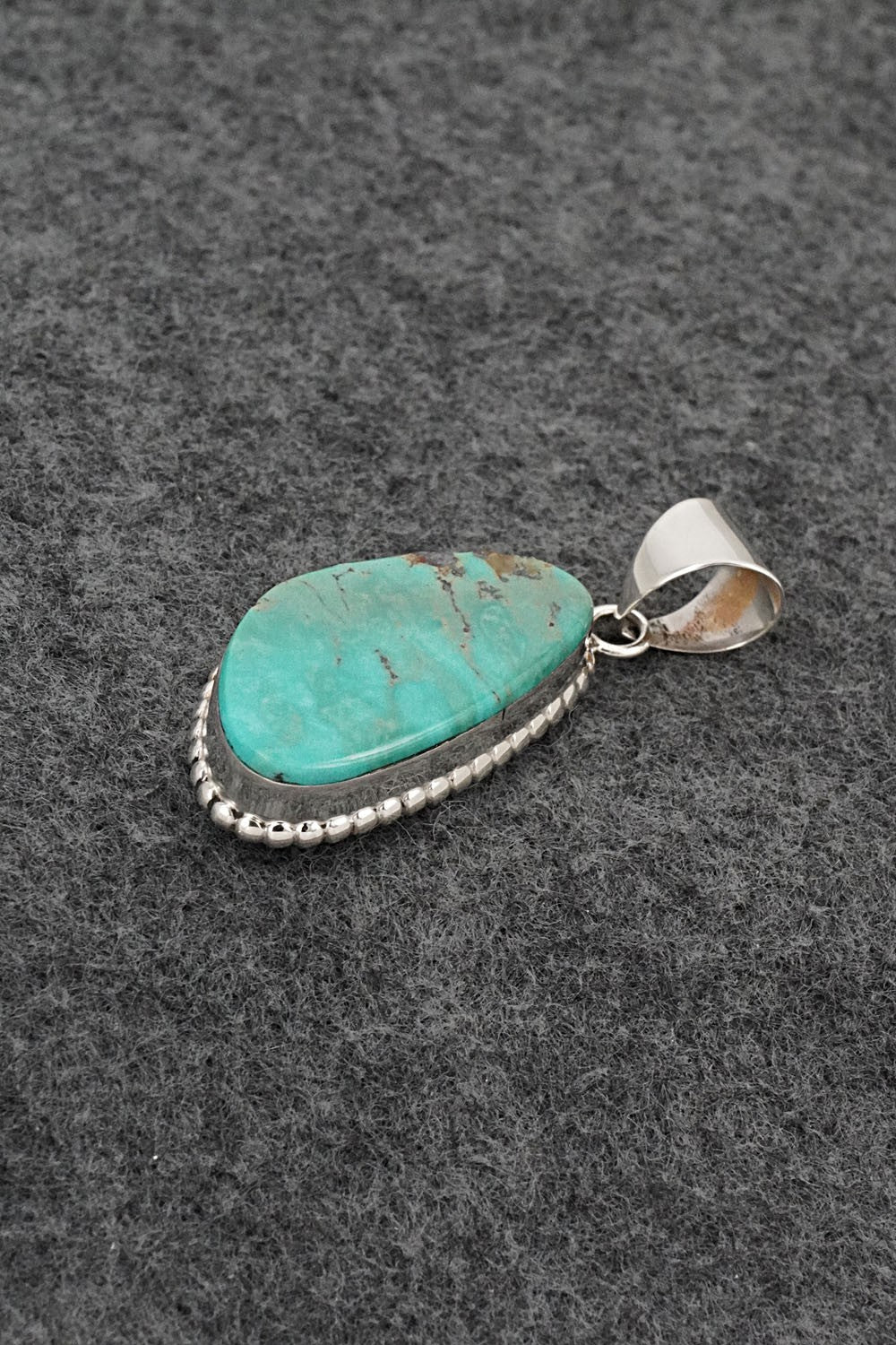Turquoise & Sterling Silver Pendant - Larry Castillo