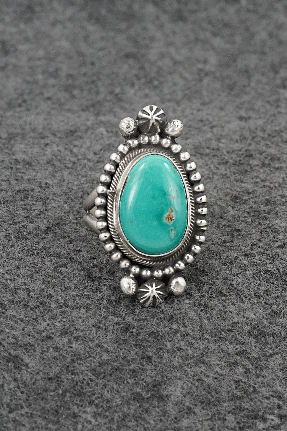 Turquoise & Sterling Silver Ring - Darrin Livingston - Size 8