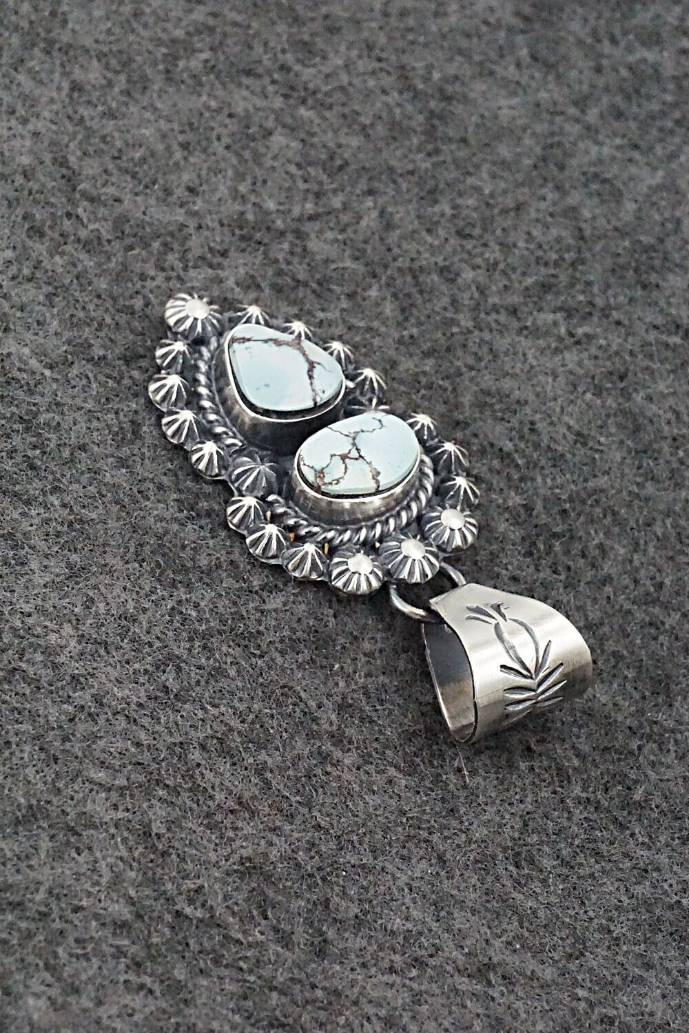 Turquoise & Sterling Silver Pendant - Raymond Delgarito