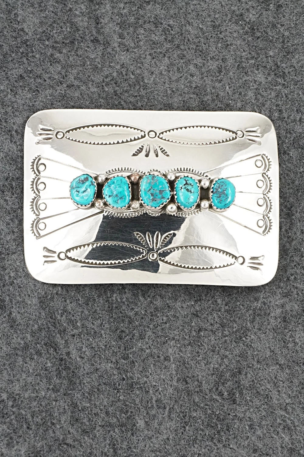 Turquoise & Sterling Silver Belt Buckle - Jolene Begay