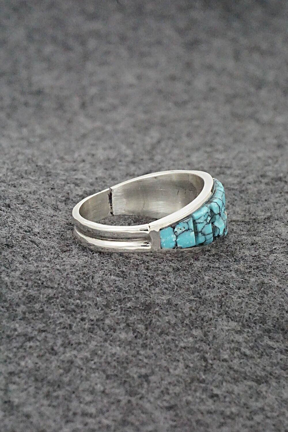Turquoise & Sterling Silver Ring - Edison Yazzie - Size 10