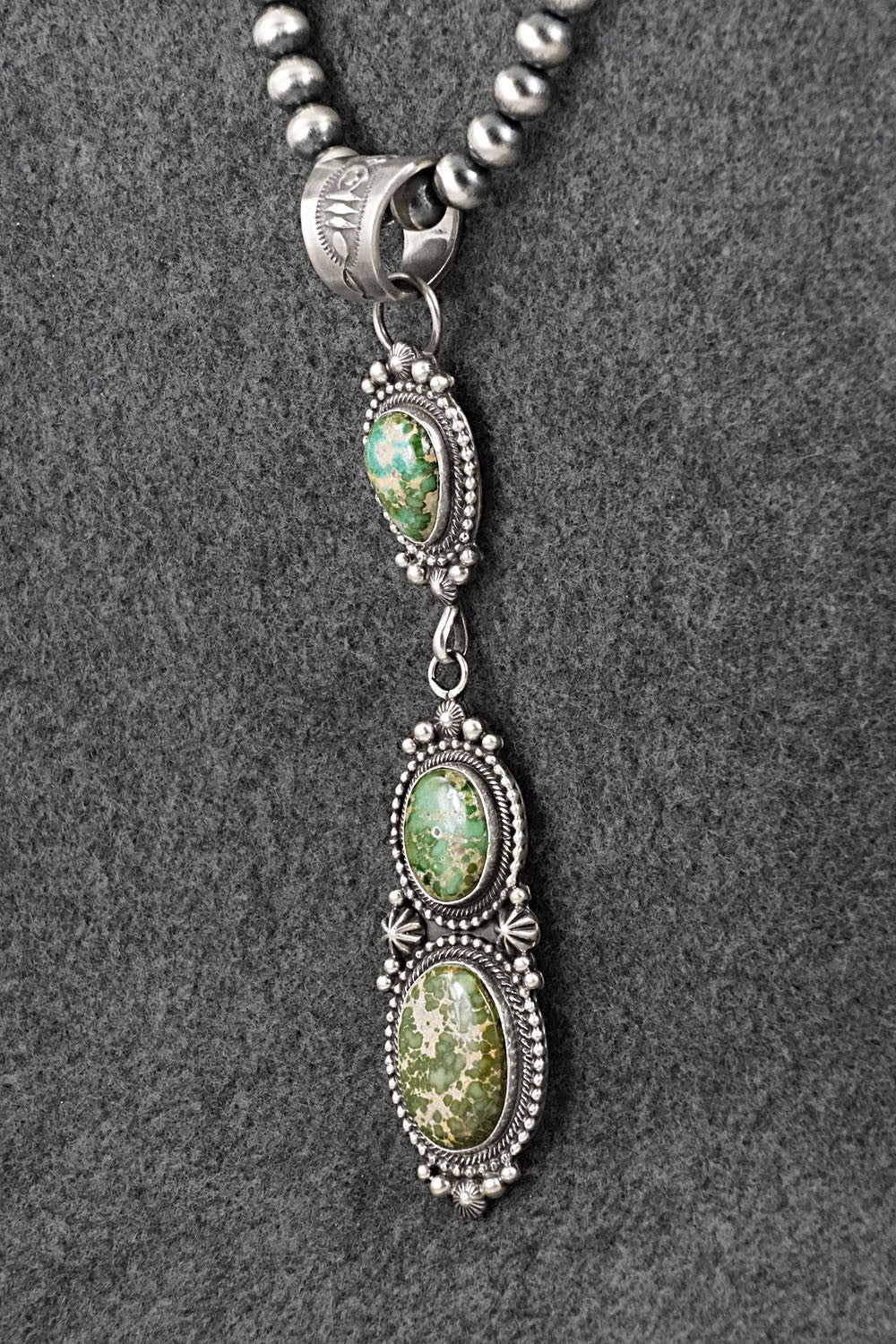 Turquoise & Sterling Silver Necklace - Tom Lewis