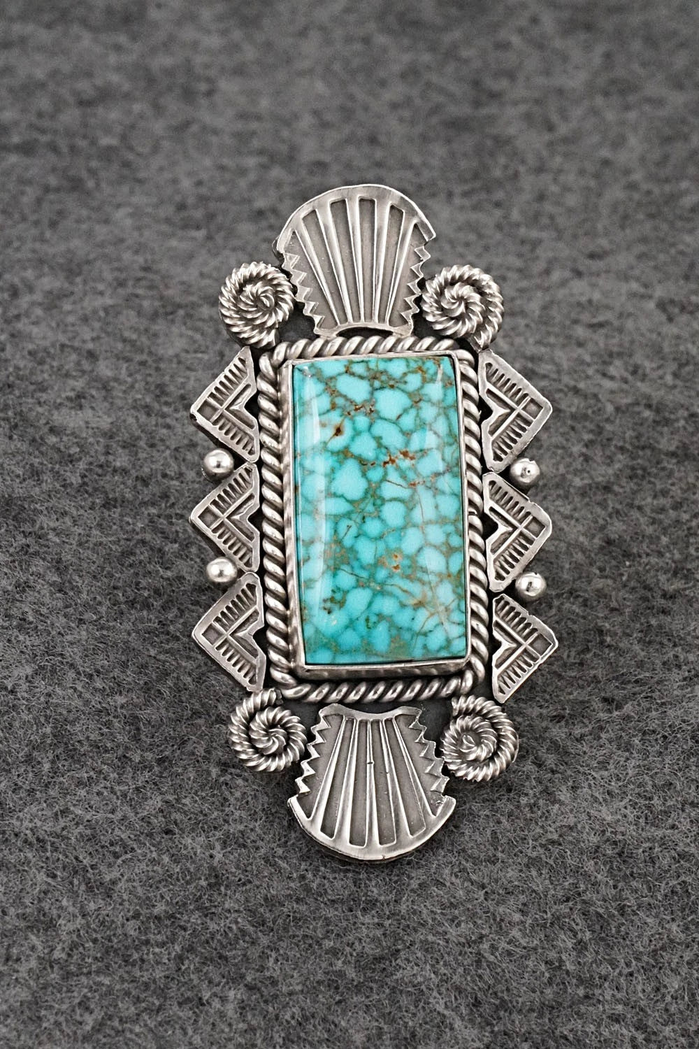 Turquoise & Sterling Silver Ring - Michael Calladitto - Size 8.5