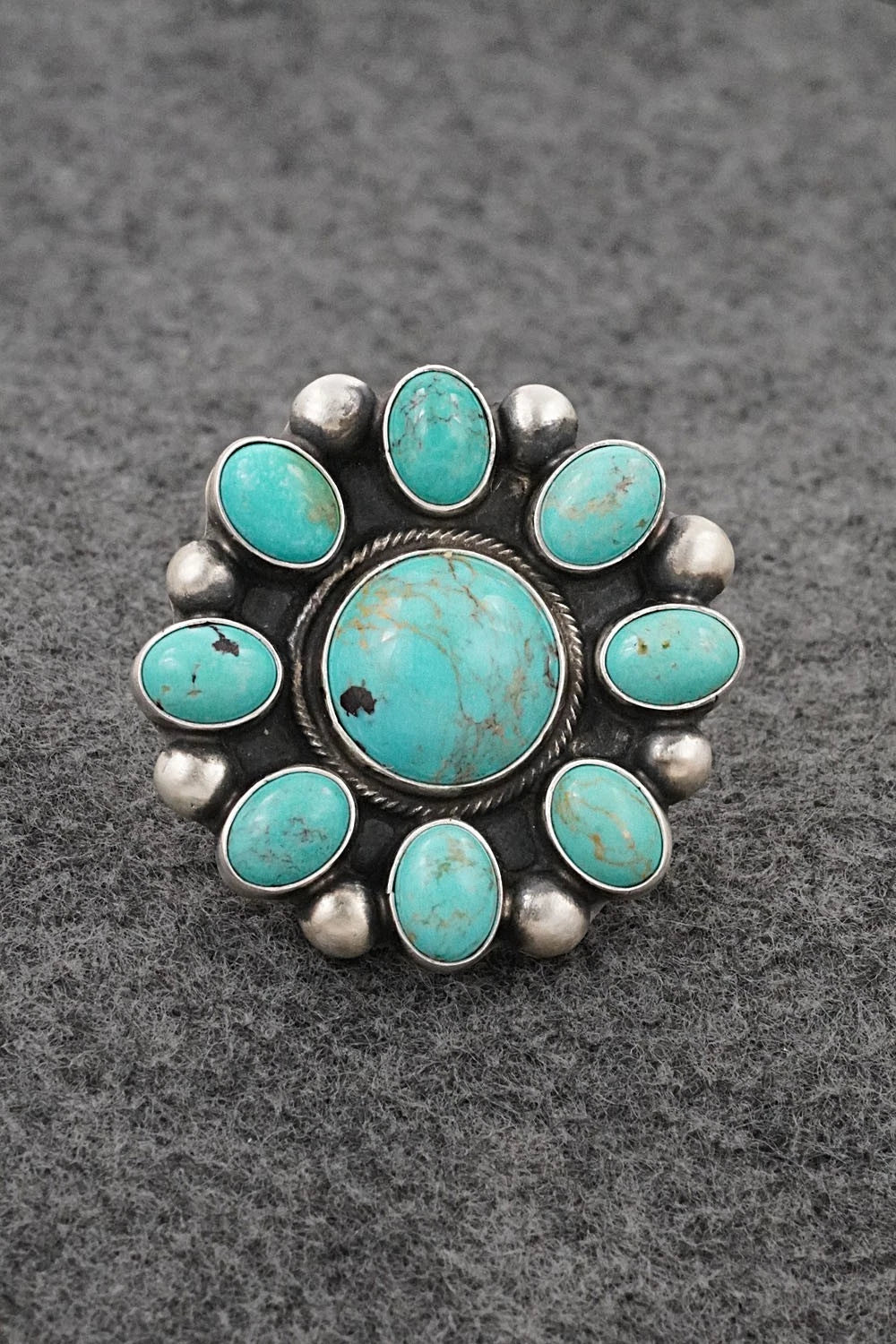 Turquoise & Sterling Silver Ring - Kathleen Livingston - Size Adjustable