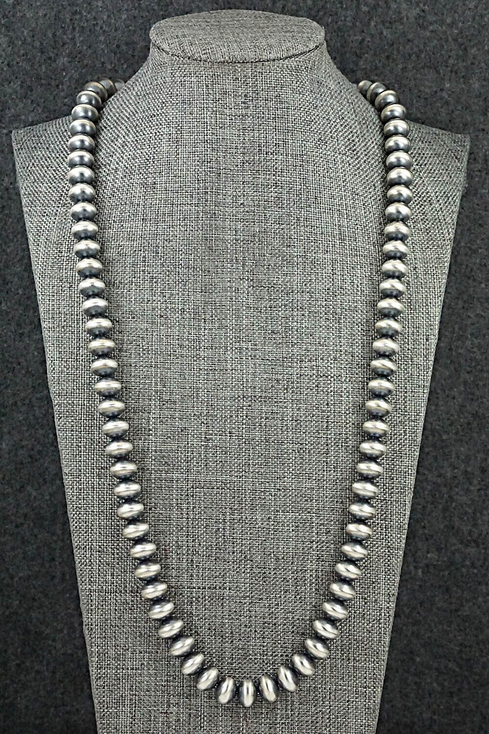 Sterling Silver Navajo Pearl Necklace 26" - Dorinda Mariano