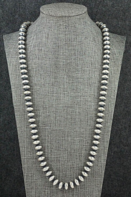 Sterling Silver Navajo Pearl Necklace 26" - Dorinda Mariano