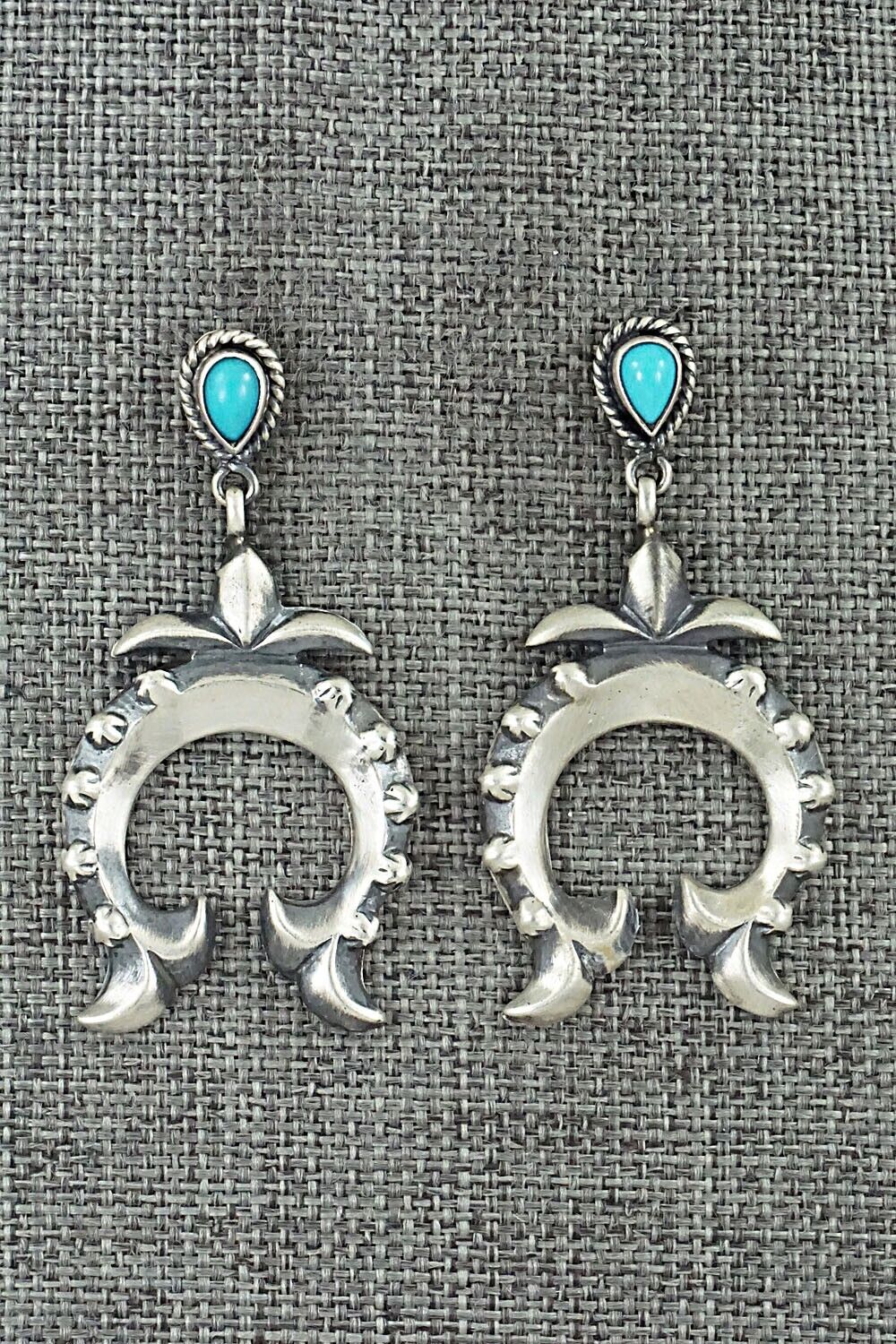 Turquoise & Sterling Silver Earrings - Lee Shorty
