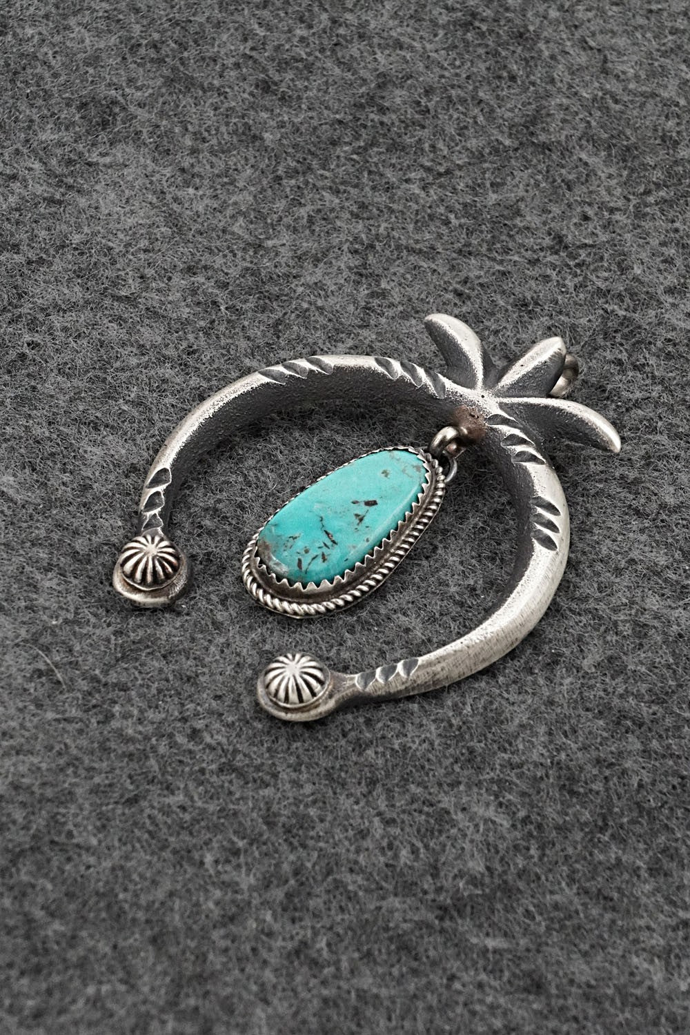Turquoise & Sterling Silver Pendant - Martha Cayatiento