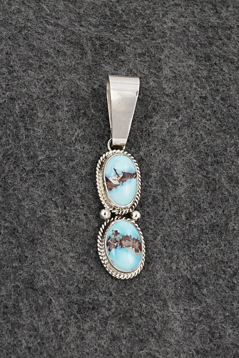 Turquoise & Sterling Silver Pendant - Eugene Gruber